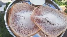 Appam with coconut milk