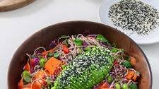 Avocado Soba Noodle Salad with Orange Ginger Dressing