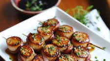 Bacon-Wrapped Scallops with Maple Soy Glaze