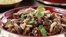 Beef, date and honey tagine with almonds