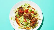 Beef Kofta Pita Wraps with Roasted Tomato Dressing