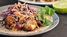 Blackened Fish Tacos with Cilantro Slaw and Sriracha Mayo