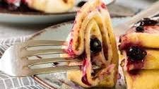 Blueberry Crepes with Cream Cheese Filling