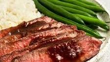 Broiled Flat Iron Steak with Soy Ginger Sauce
