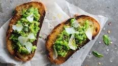 Bruschetta with Mashed Fava Beans and Mint