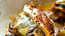 Caramelized Onion Mushroom Swiss Stuffed Chicken Breasts