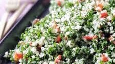 Cauliflower Tabbouleh (Tabouli Salad) with Roasted Red Peppers