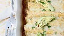 Chicken Enchiladas with Creamy Avocado Sauce