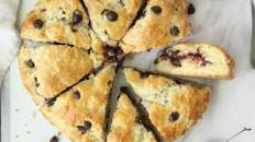 Chocolate Chip Scones filled with Cherry Jam