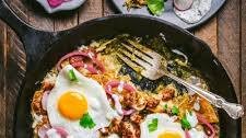 Chorizo and Egg Chilaquiles with Salsa Verde