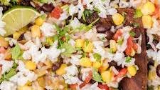 Cilantro Lime Rice with Black Beans, Corn, & Tomatoes