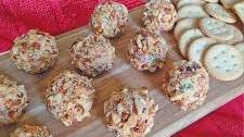 Cranberry Almond Cheese Ball Bites