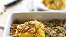 Creamy Corn Pudding with Crispy Onions and Herbs