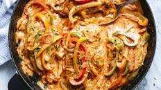 Creamy Fajita Chicken Breasts Skillet