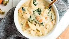 Creamy Tortellini Soup with Spinach