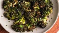 crispy air fried balsamic garlic broccoli