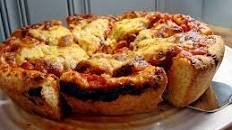 Deep Dish Pizza with Sausage, Peppers, and Onion