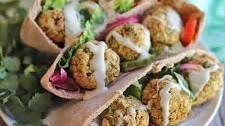 Falafel sandwich in a pita pocket