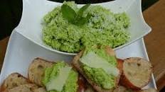 Fava Bean and Mint Crostini