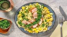 Filet mignon & sauce chimichurri avec de l'orzo aux légumes façon pilaf