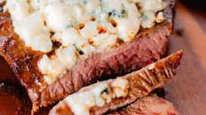 Flat Iron Steak with Blue Cheese Crumbles