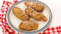 Garlic, Rosemary, Parmesan Hasselback potatoes