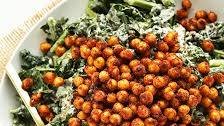 Garlicky Kale Salad with Crispy Chickpeas