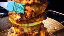 Grilled Chicken Shawarma on a Spit