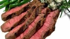 Grilled Flat Iron Steak with Blue Cheese-Chive Butter