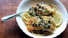 Halibut Piccata over Angel Hair Pasta
