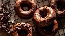 Homemade Baked Frosted Chocolate Donuts