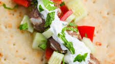 Lamb Meatball Gyro with Mint Yogurt Sauce