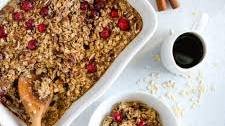 Maple Pecan Baked Oatmeal with Cranberries