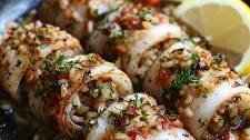 Mediterranean-Style Stuffed Calamari with Herbs and Rice Recipe
