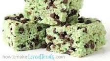 Mint Chocolate Chip Rice Krispie Treats