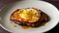 "Minute" Steak and Egg with Red Hot Butter Sauce