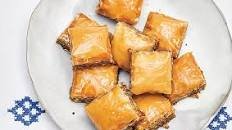 Olive oil, almond & candied orange baklava