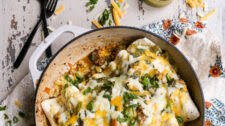 One Pan Salsa Verde Pork Enchiladas