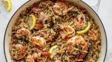 One Pot Garlic Butter Shrimp and Orzo