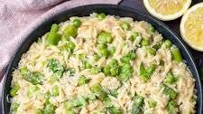 One Pot Orzo with Asparagus and Peas
