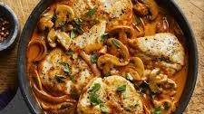 One-Skillet Chicken Paprikash with Mushrooms & Onions