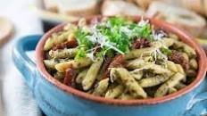 Penne Pasta with Sun-dried Tomatoes and Pesto