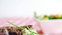 Pepper-Crusted Filet Mignons with Blue Cheese-Chive Butter