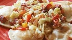 Pierogies and Cabbage