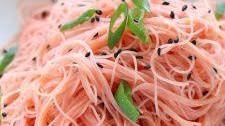Pink Glass Noodles with Garlic Sauce