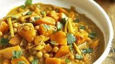 Pumpkin curry with chickpeas