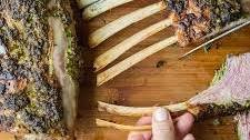 Rack of Lamb with Herb Crust and Mint-Basil Pesto