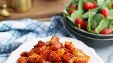 Roasted Maple Cinnamon Sweet Potatoes