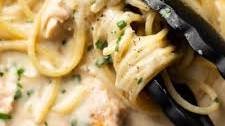 Salmon Pasta with a Creamy Garlic Sauce
