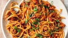 Sausage & Fennel Pasta with Crushed Tomato Sauce
